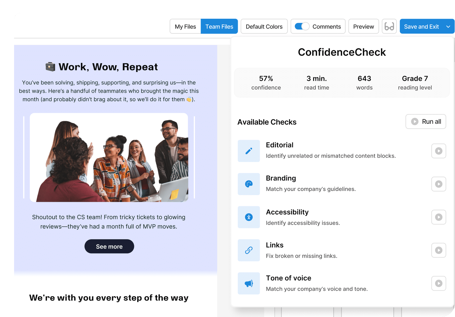 ConfidenceCheck desktop
