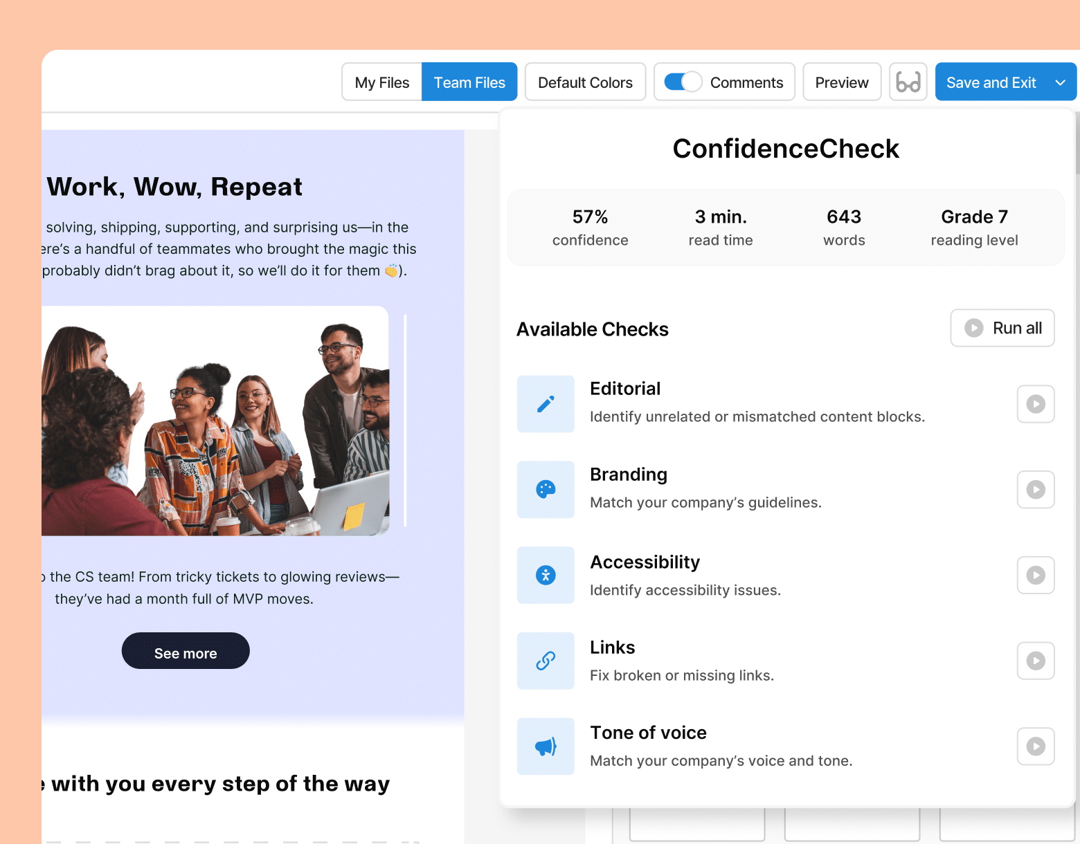 ConfidenceCheck mobile