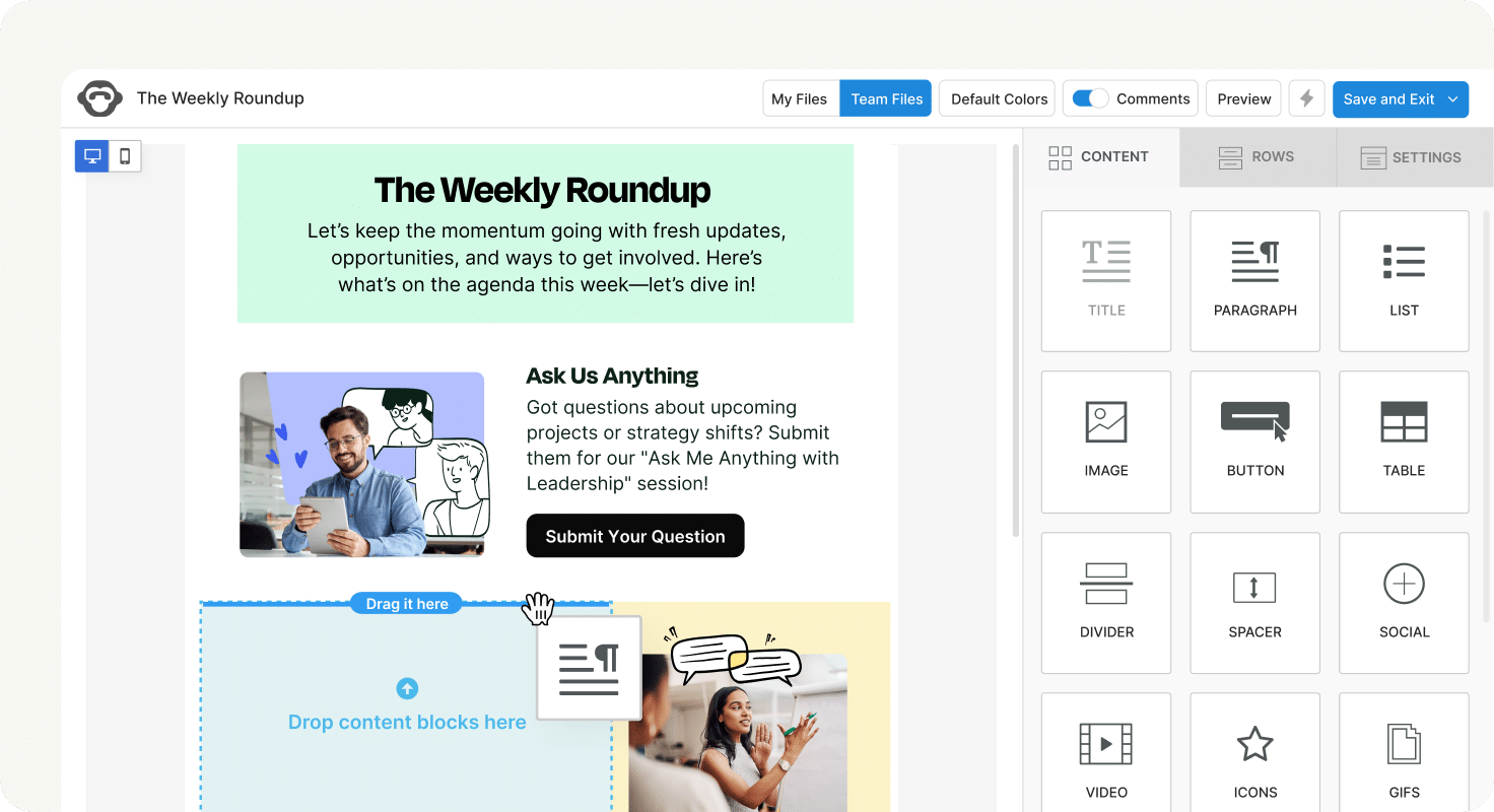 Creating internal emails