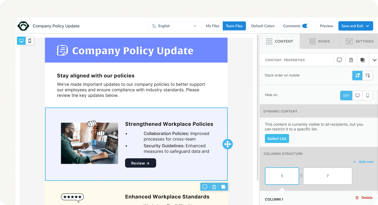 Personalizing emails with Dynamic Content