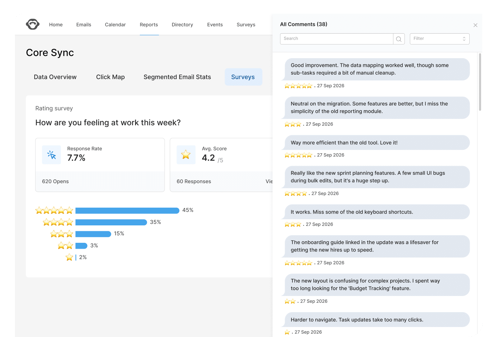 Employee feedback desktop