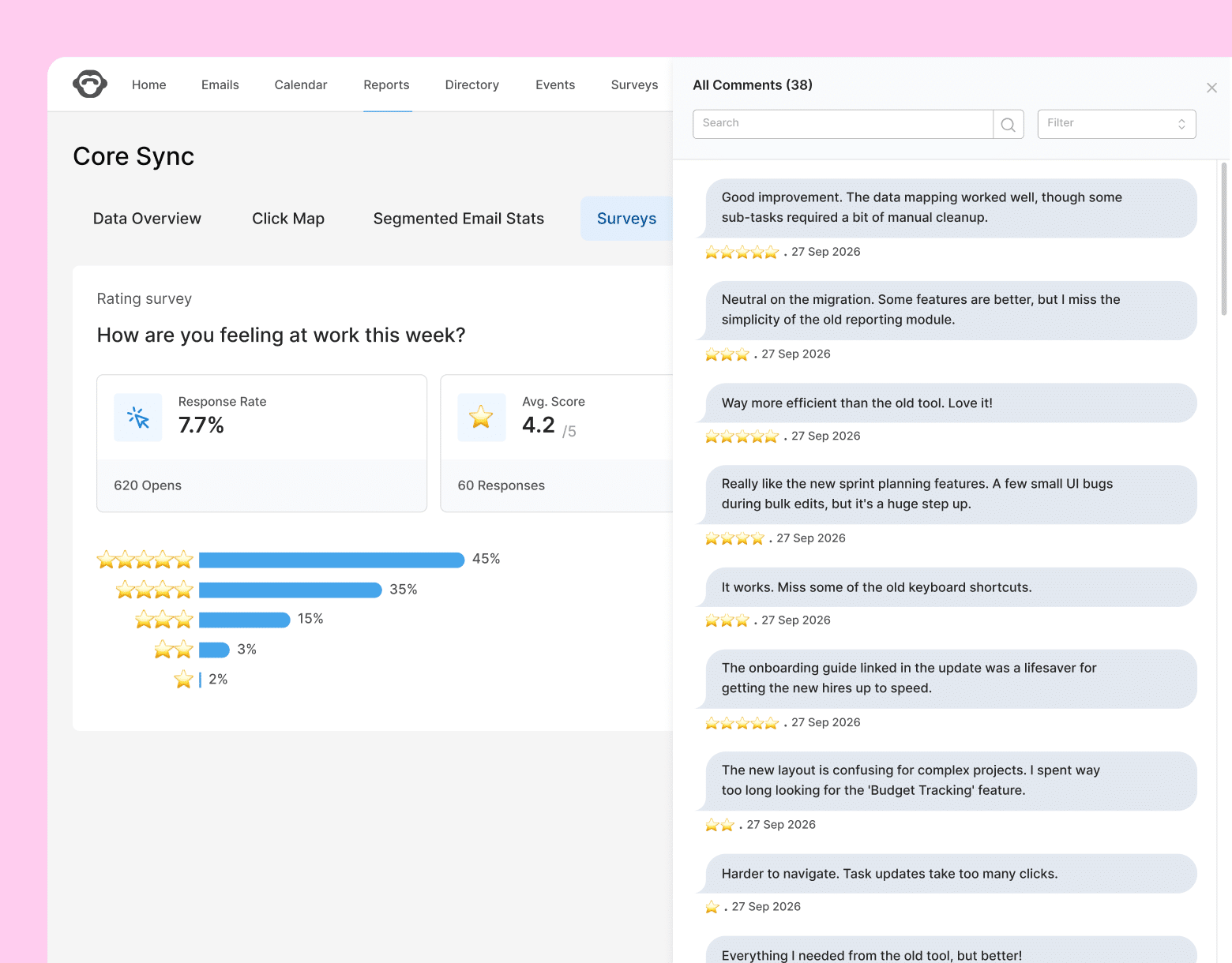Employee feedback mobile
