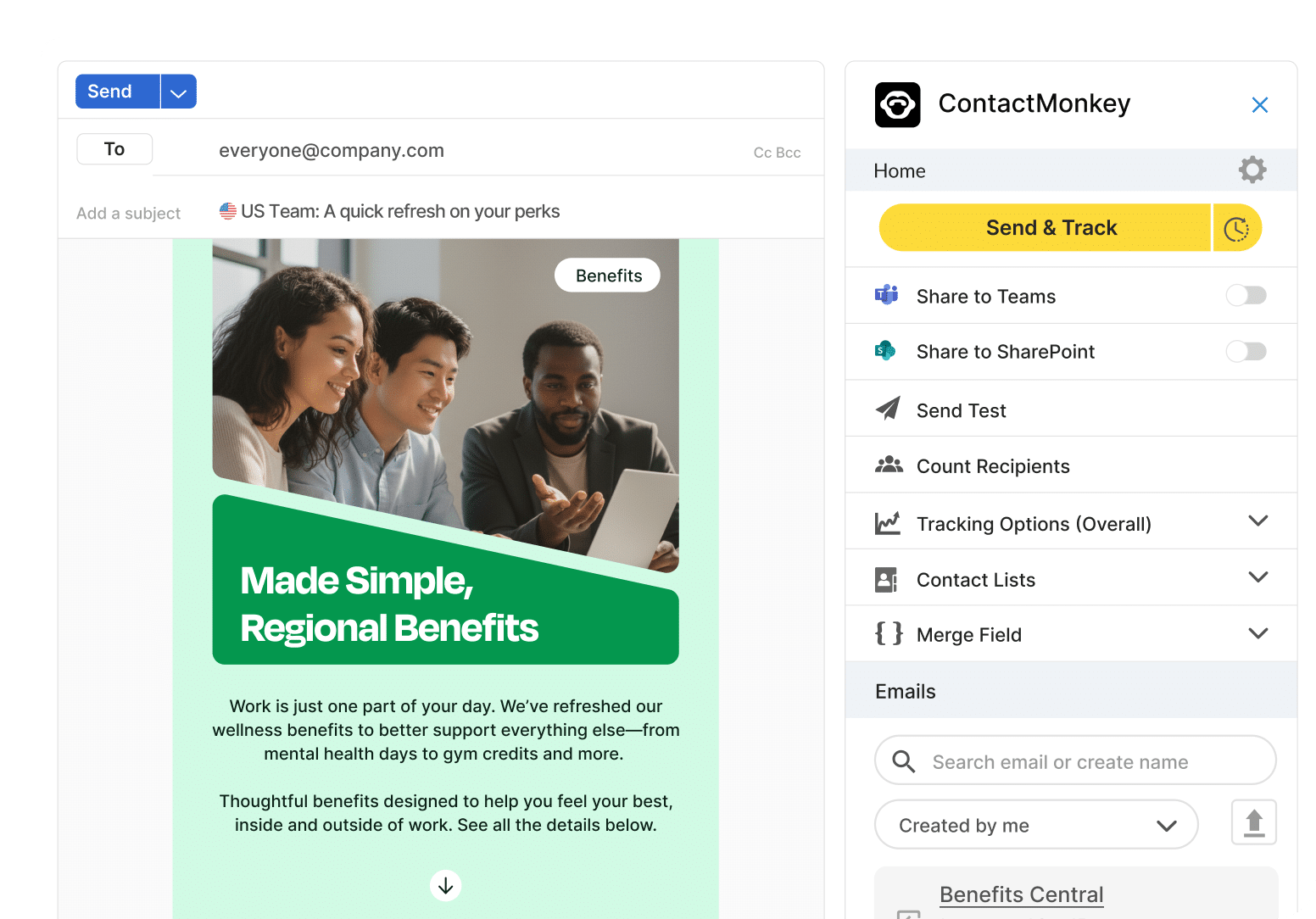 Sending email Outlook desktop