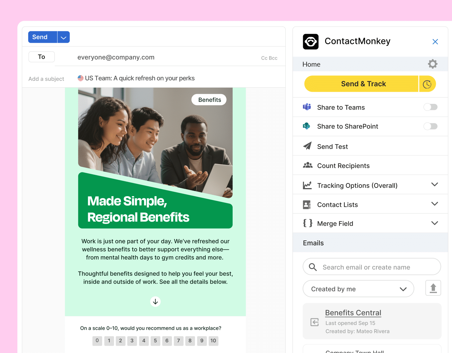 Sending email Outlook mobile