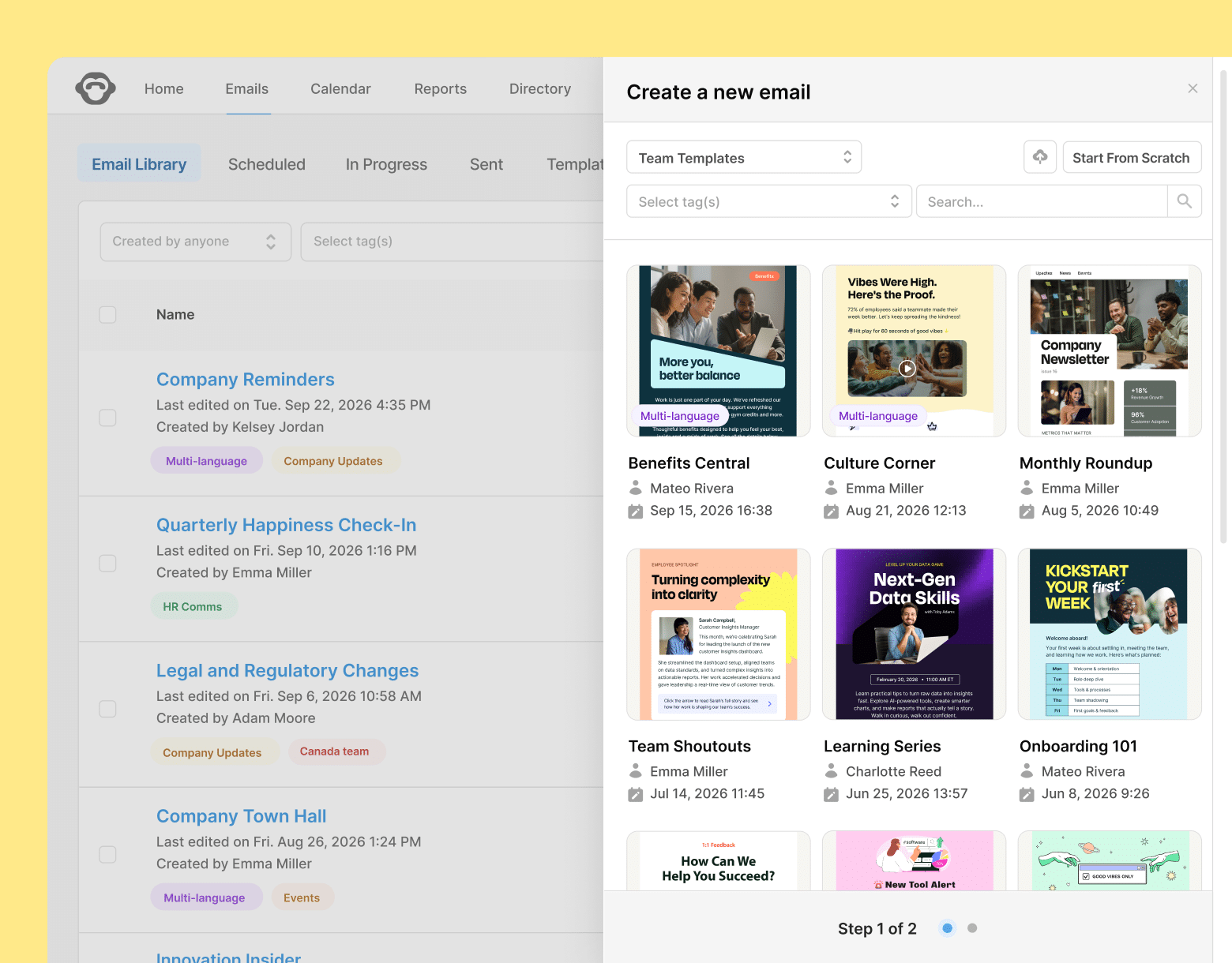 Templates library mobile