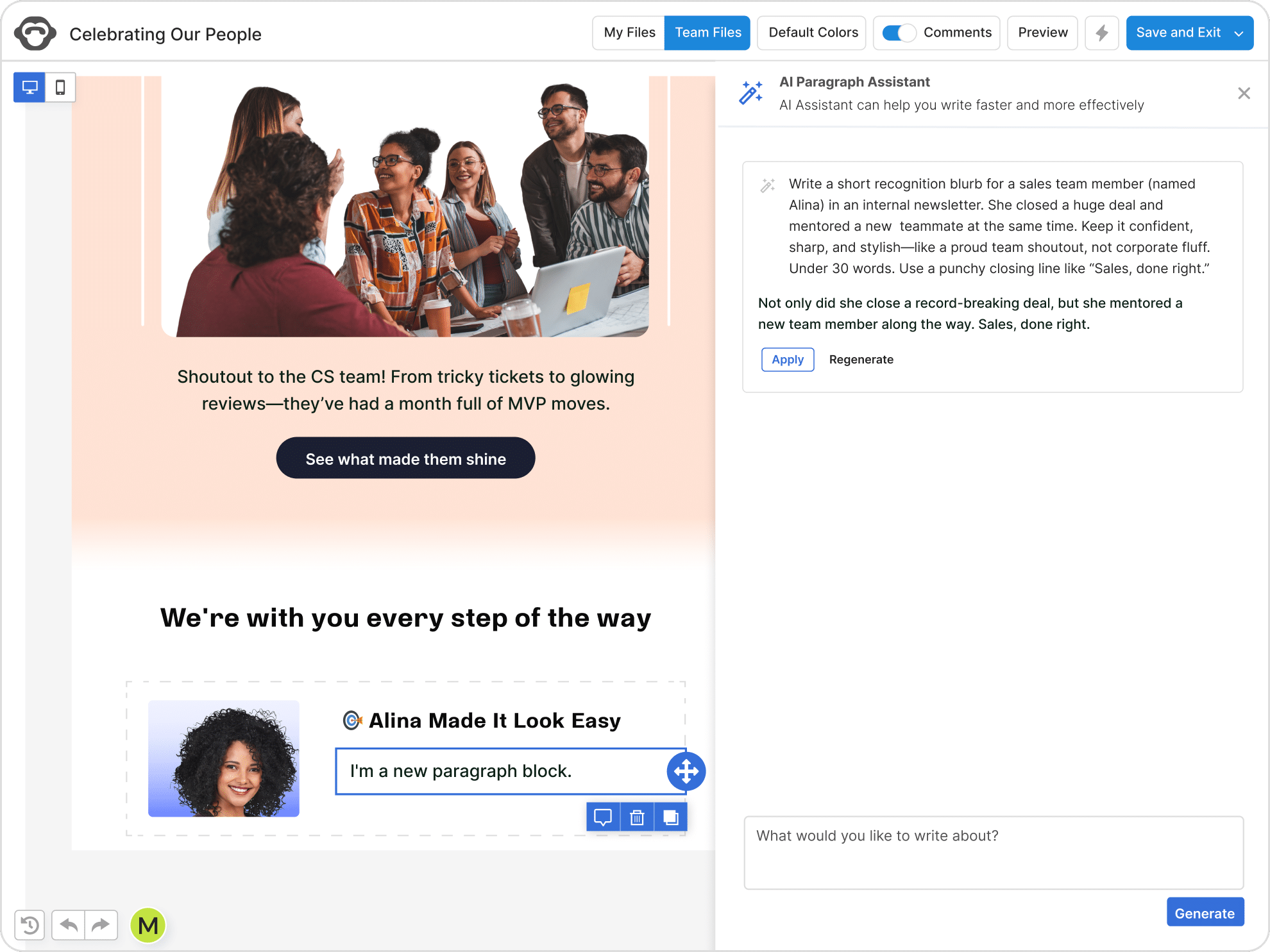 AI editorial assistant
