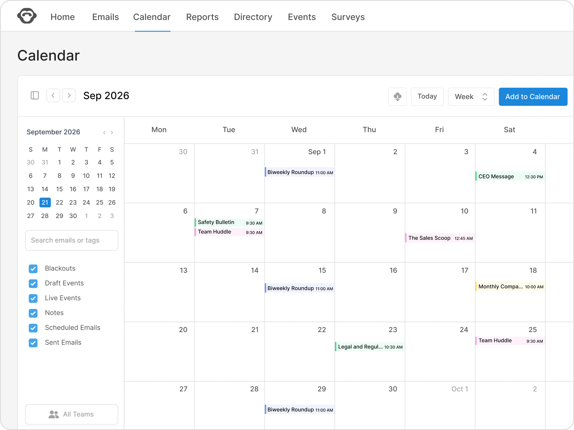 Scheduling calendar