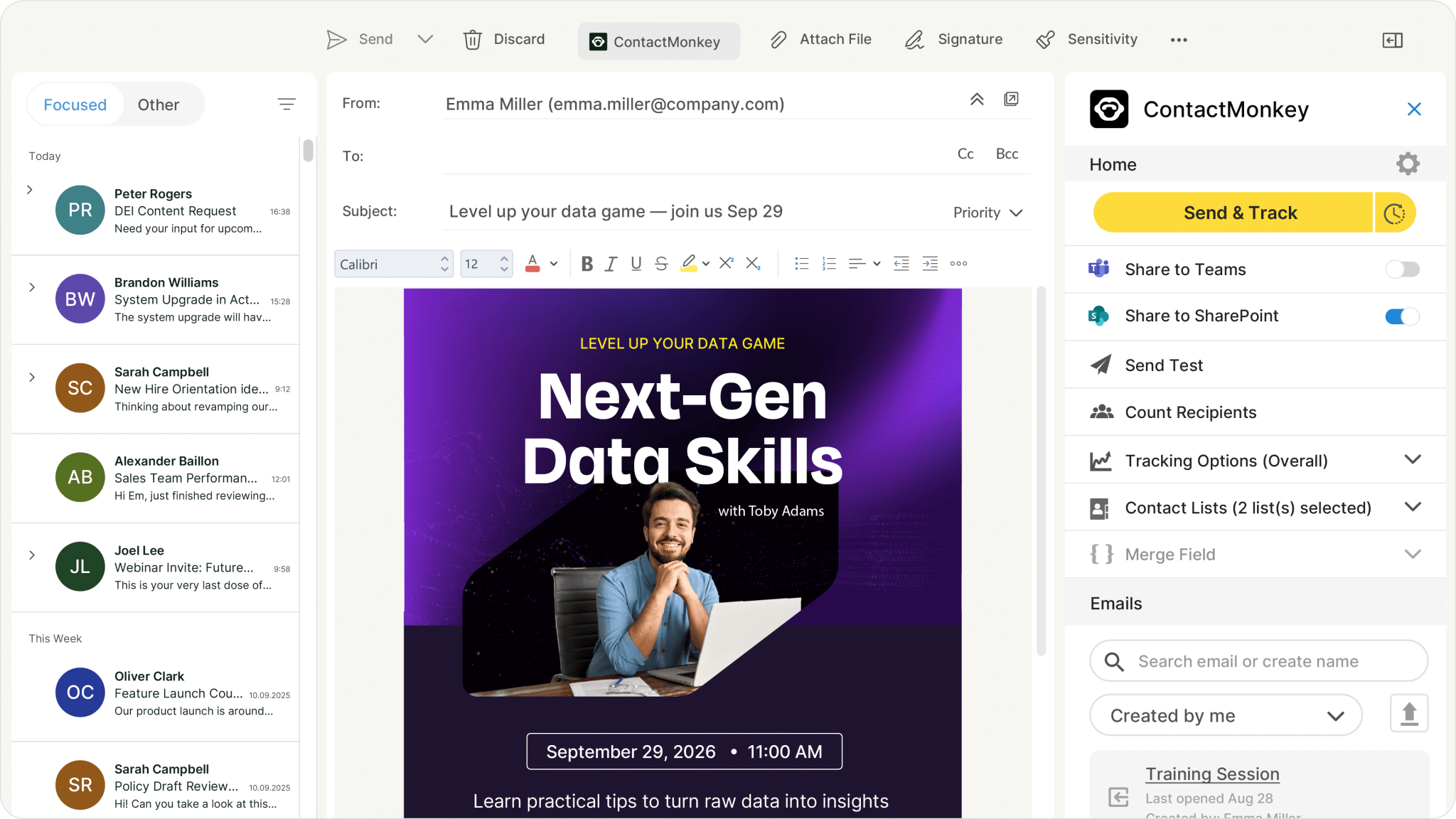 Send Training session newsletter scaled
